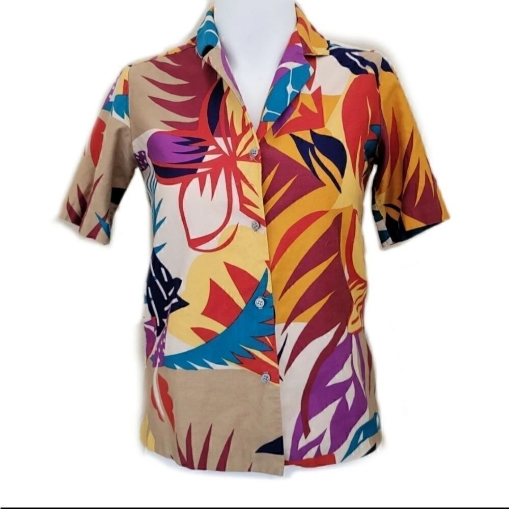 Ellen Tracy vintage 90's retro funky button up shirt